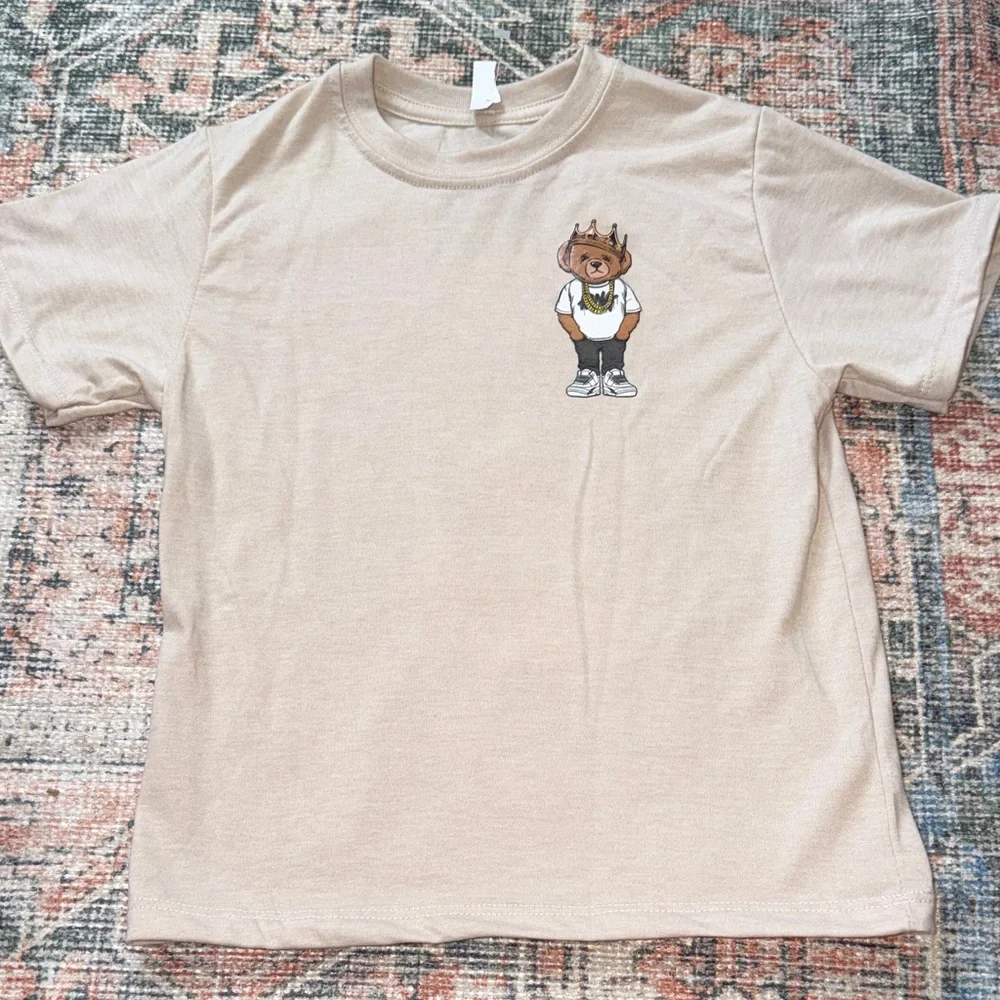 BOYS Hustling Teddy Bear Streetwear Cotton Blend Soft T-Shirt sz 4 NWT Nordstrom